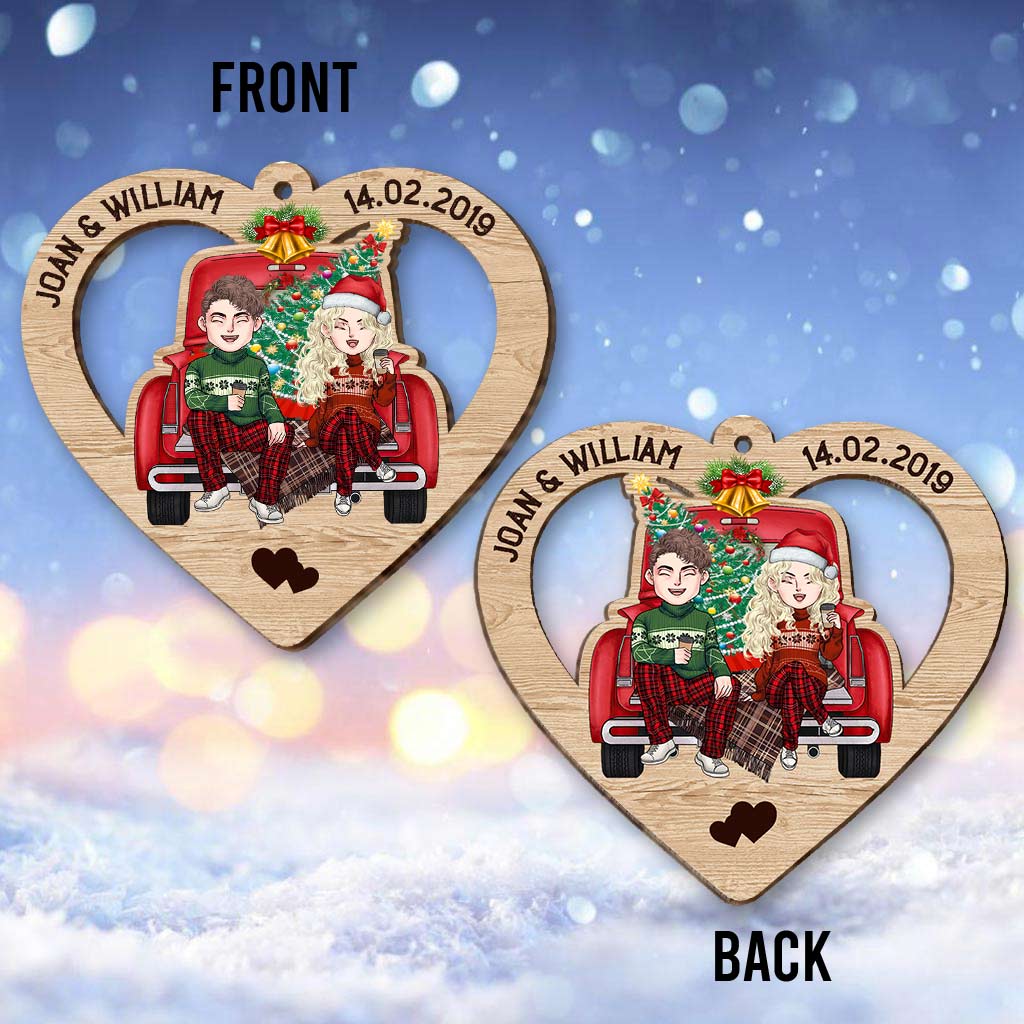 Dieu a béni le chemin brisé - Ornement de Noël personnalisé pour couple (Impression recto verso)