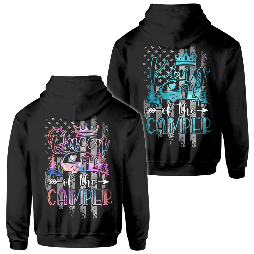 Camper King Camper Queen - T-shirt et sweat à capuche personnalisés sur le thème du camping