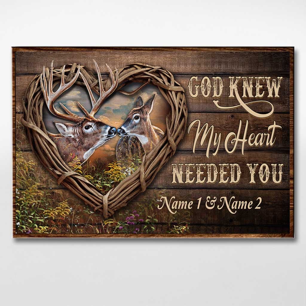 Dieu savait que mon cœur avait besoin de toi - Affiche de chasse personnalisée pour couples