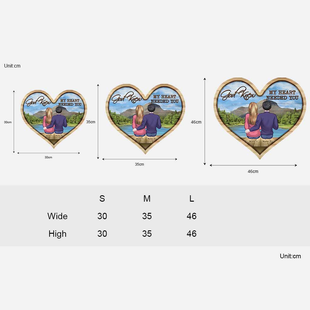 Dieu savait que mon cœur avait besoin de toi - Panneau en bois personnalisé pour couple
