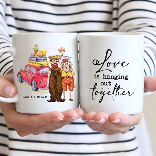 Love Is Hanging Out Together - Personalized Couple Mug