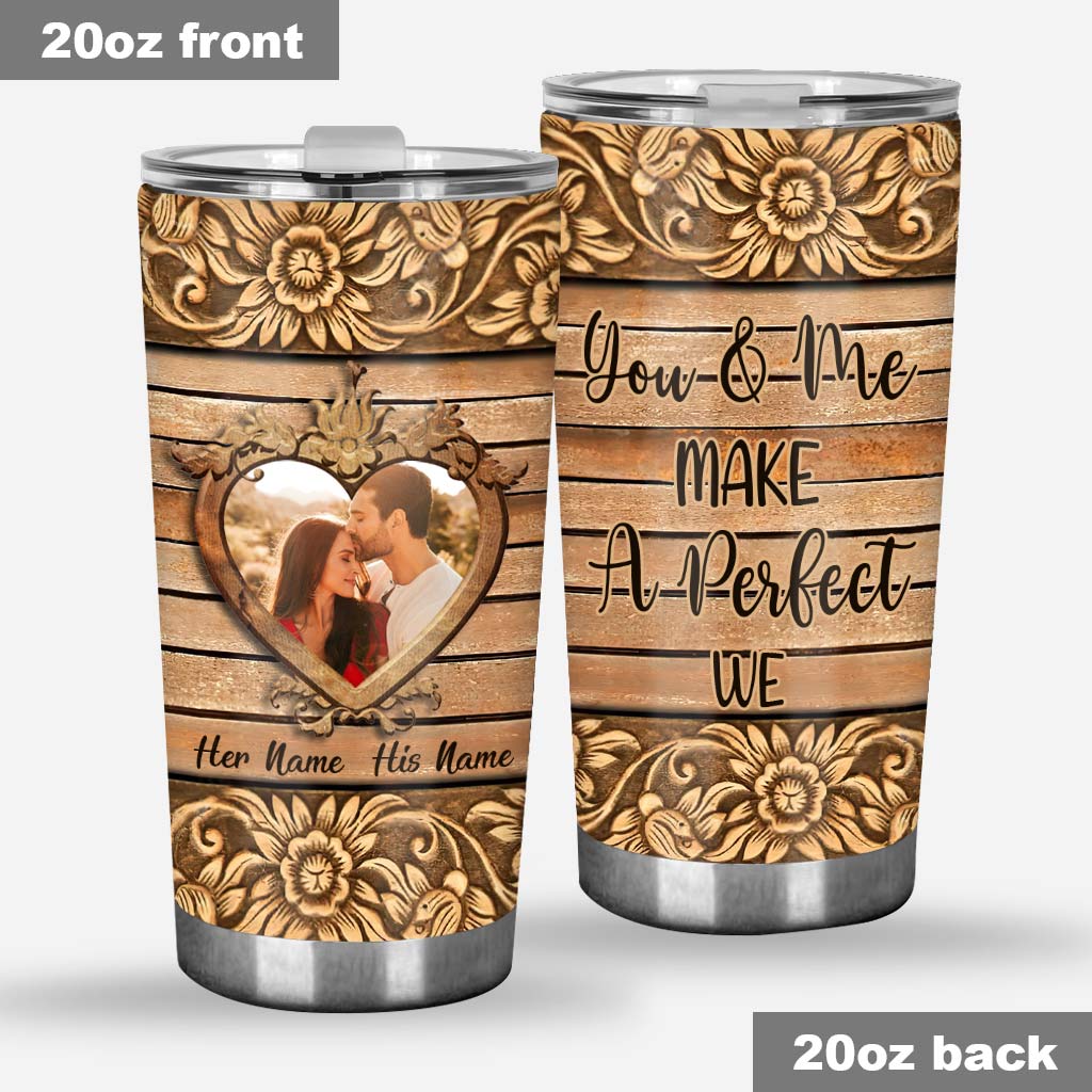 Toi et moi, nous formons un couple parfait - Gobelet isotherme personnalisé avec motif 3D