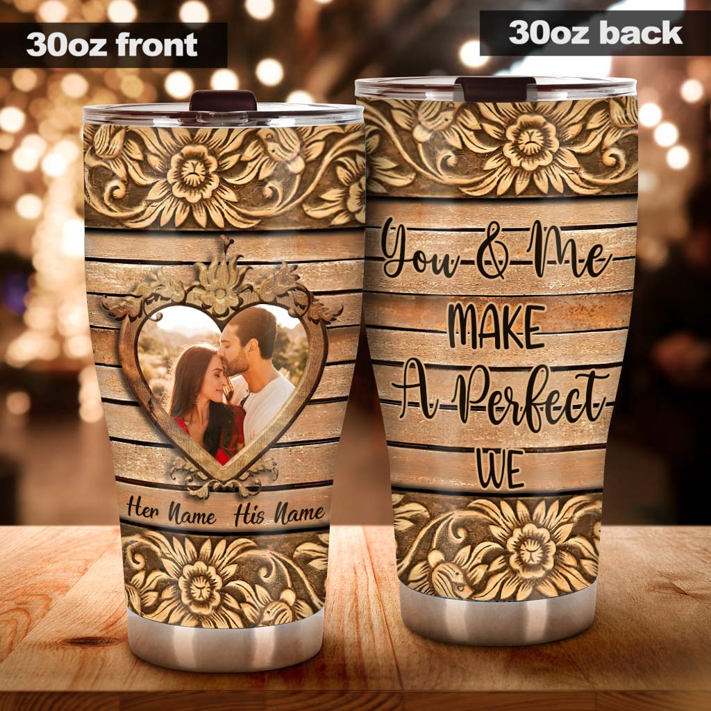 Toi et moi, nous formons un couple parfait - Gobelet isotherme personnalisé avec motif 3D