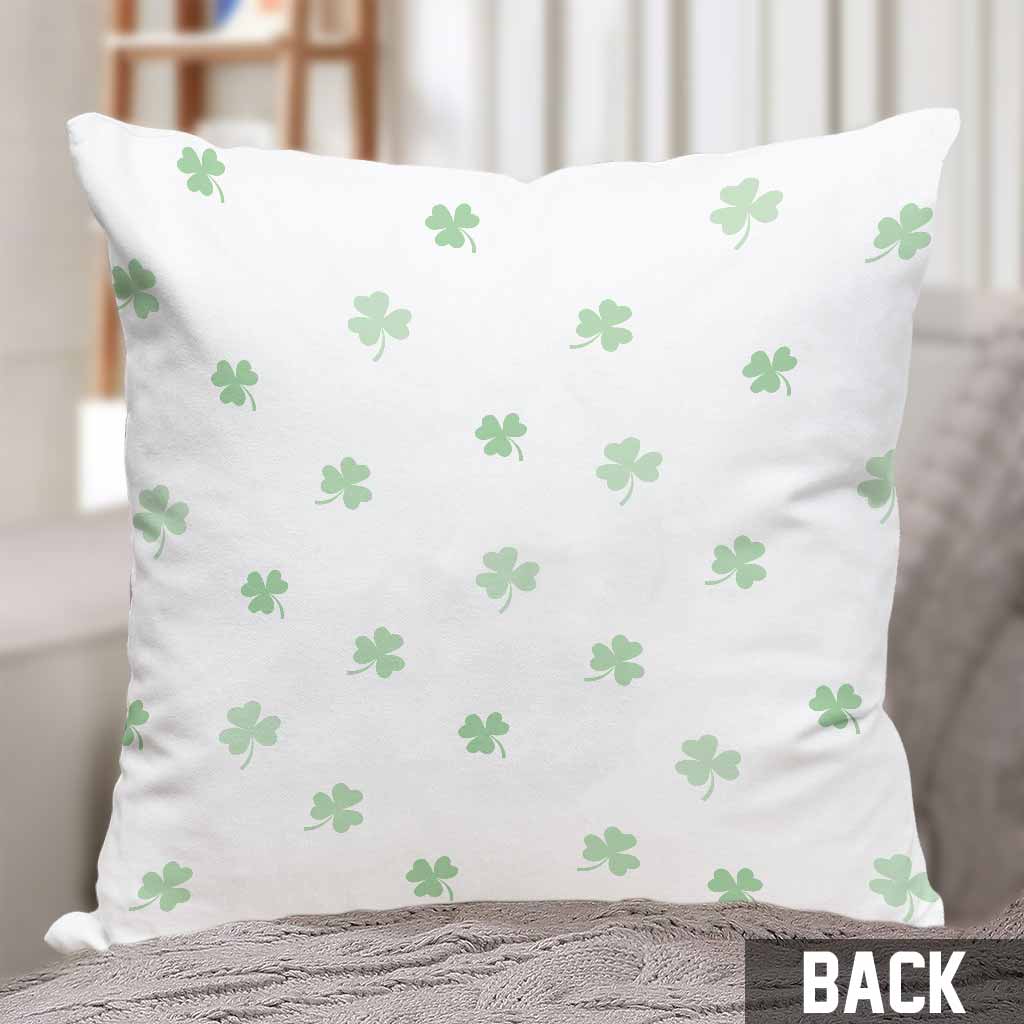 Coussin décoratif personnalisé « Maman de chien chanceuse » pour la Saint-Patrick