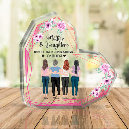 Mère et fille - Plaque acrylique personnalisée pour la fête des mères