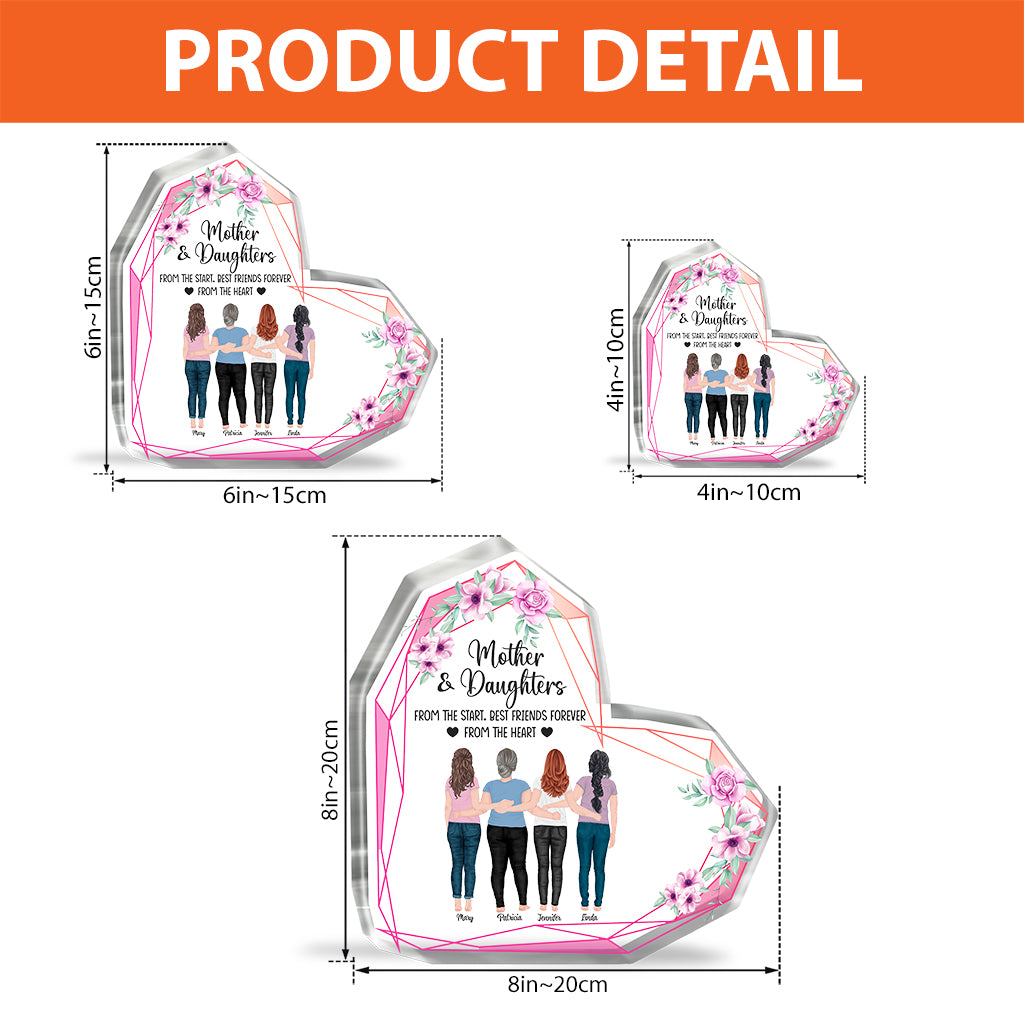 Mère et fille - Plaque acrylique personnalisée pour la fête des mères