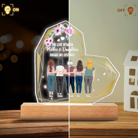 Mère et fille - Plaque lumineuse personnalisée en forme de mère pour la fête des mères
