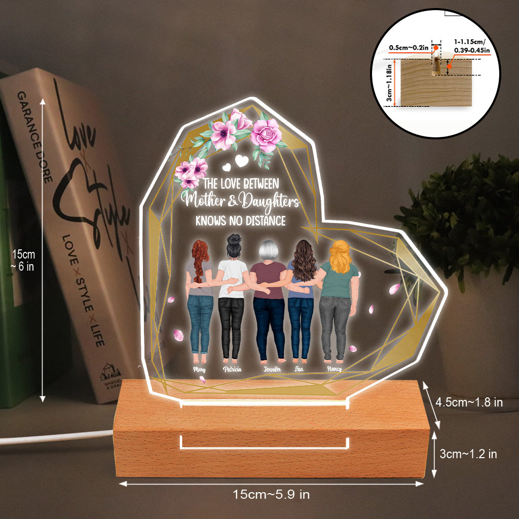 Mère et fille - Plaque lumineuse personnalisée en forme de mère pour la fête des mères