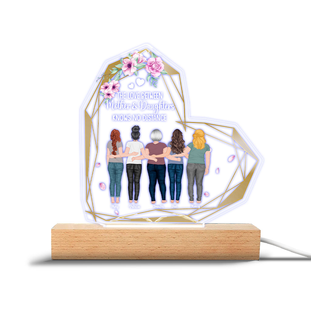 Mère et fille - Plaque lumineuse personnalisée en forme de mère pour la fête des mères
