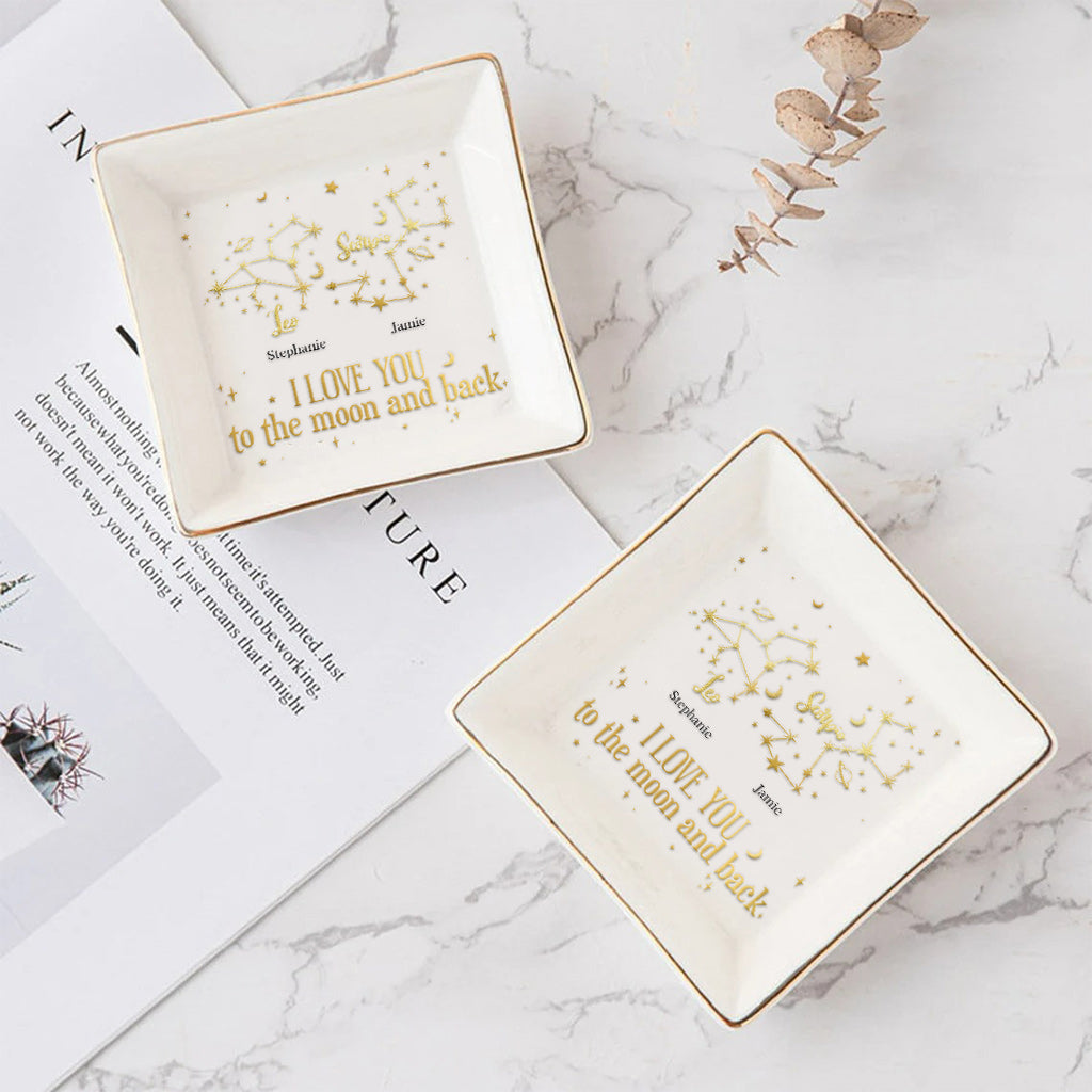 Je t'aime jusqu'à la lune - Porte-bijoux personnalisé pour couple