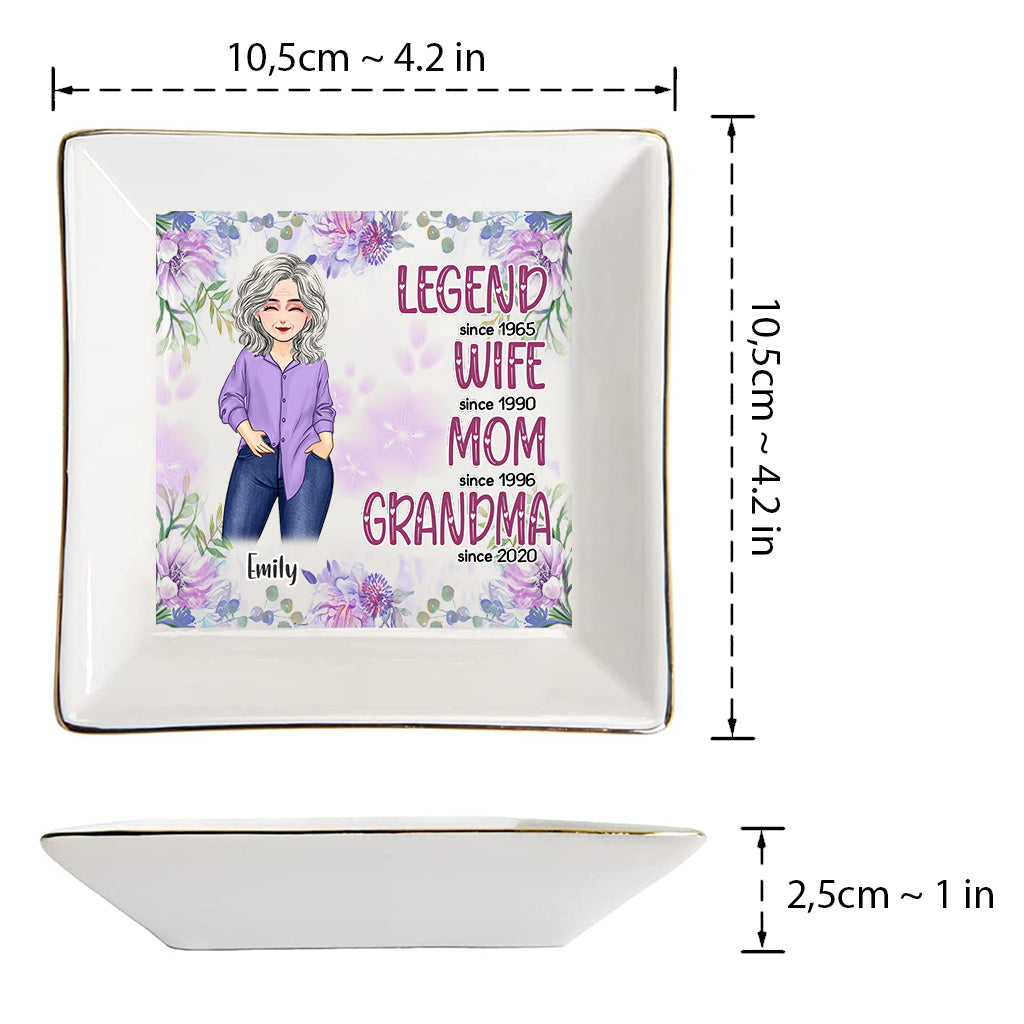 Légende Épouse Maman Grand-mère - Plat à bijoux personnalisé pour la fête des mères