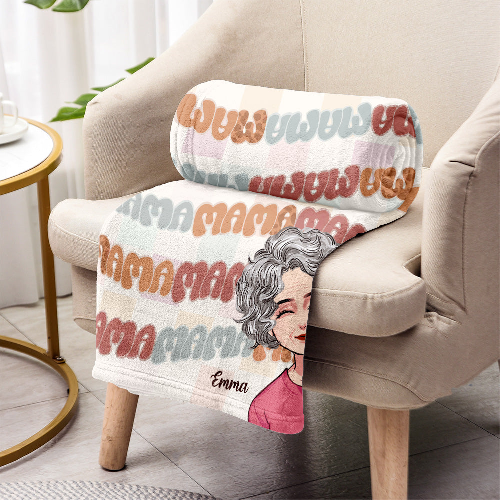 Couverture personnalisée pour la fête des mères « Maman Maman Maman »