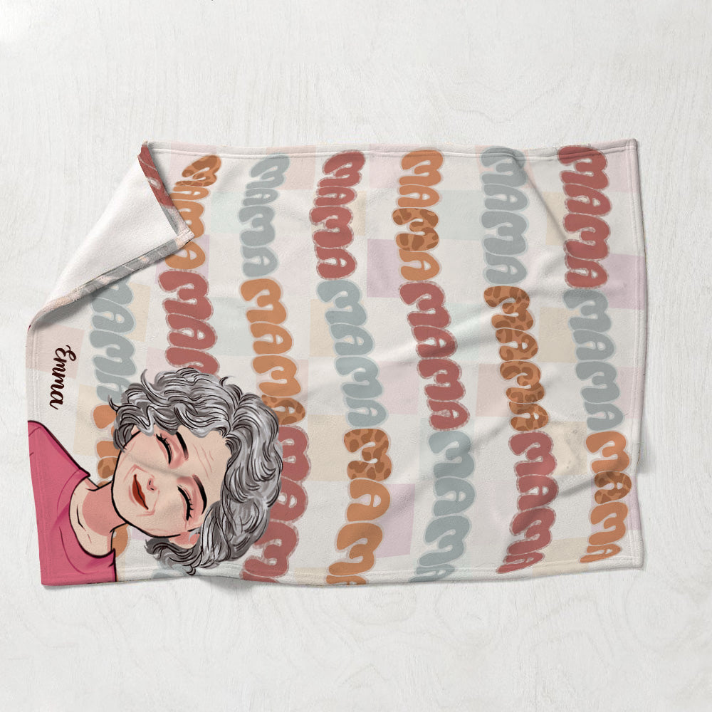 Couverture personnalisée pour la fête des mères « Maman Maman Maman »