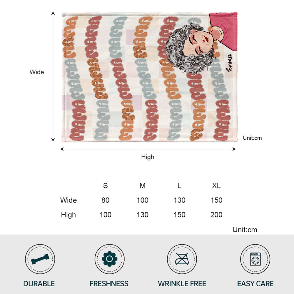 Couverture personnalisée pour la fête des mères « Maman Maman Maman »