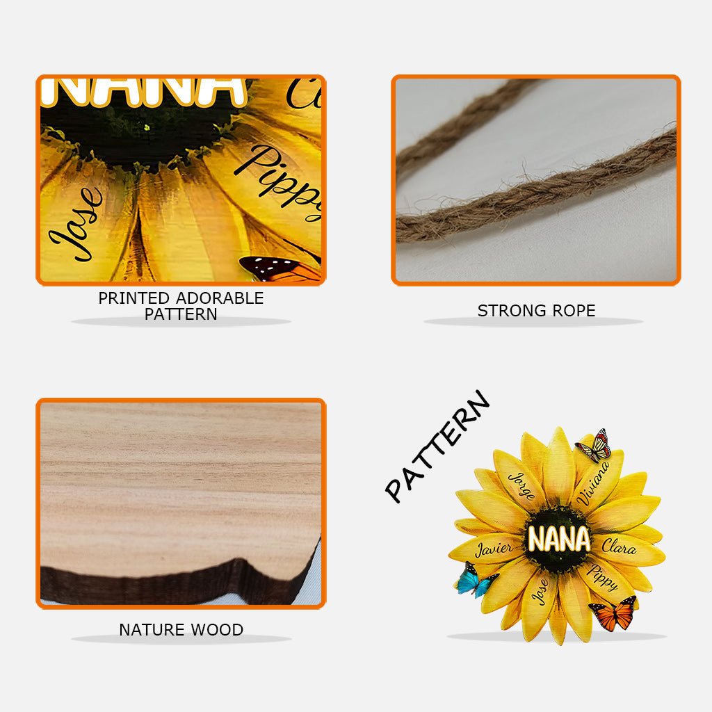 Nana Sunflower - Personalized Mother's Day Grandma Wood Sign