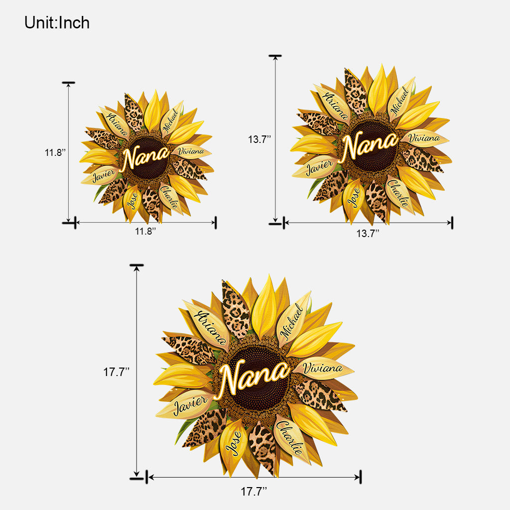 Tournesol - Panneau en bois personnalisé pour la fête des mères - Grand-mère