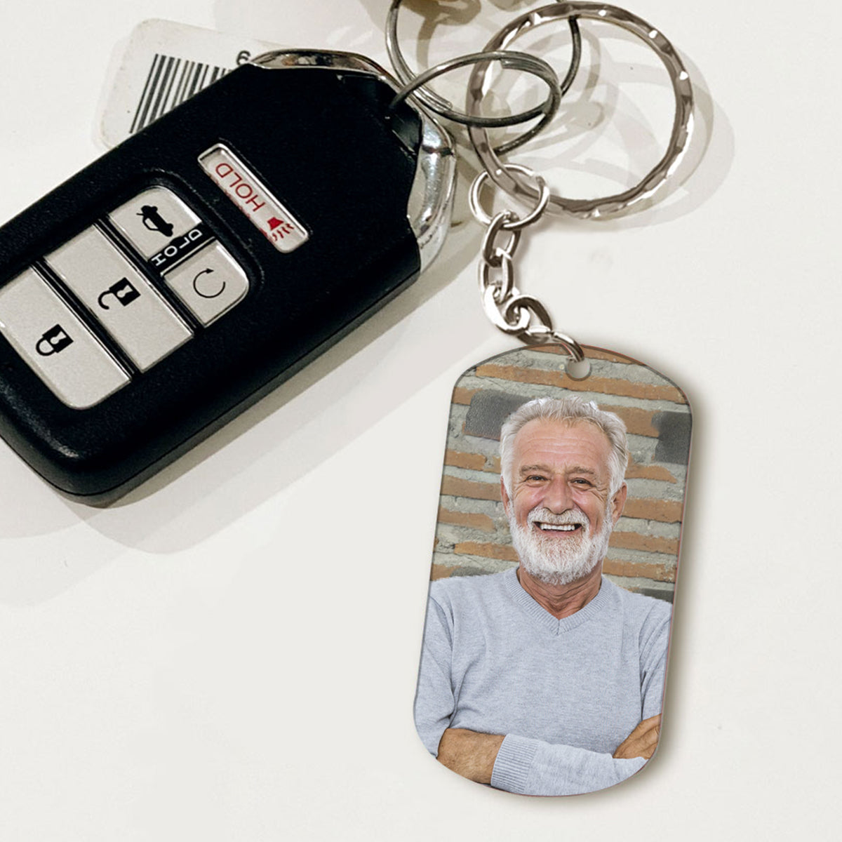 Légende - Porte-clés personnalisé Grand-père en acier inoxydable