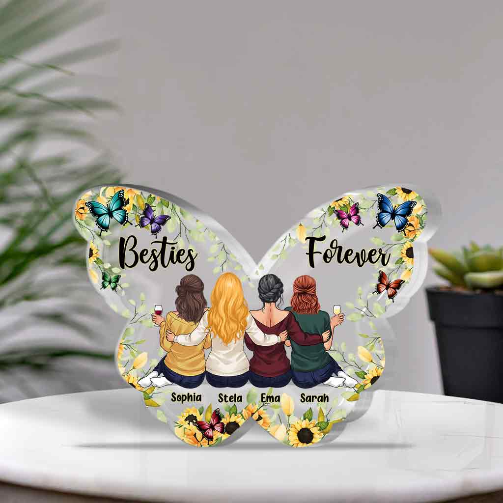 Meilleures amies pour toujours - Plaque acrylique personnalisée en forme de meilleure amie