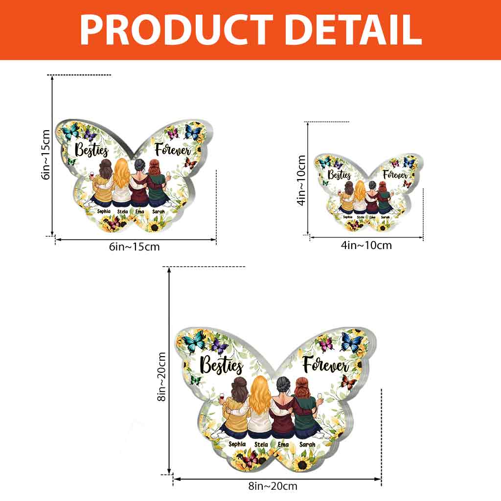 Meilleures amies pour toujours - Plaque acrylique personnalisée en forme de meilleure amie