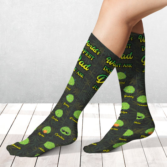 Le papa le plus cool du monde - Chaussettes personnalisées pour les fans de cannabis