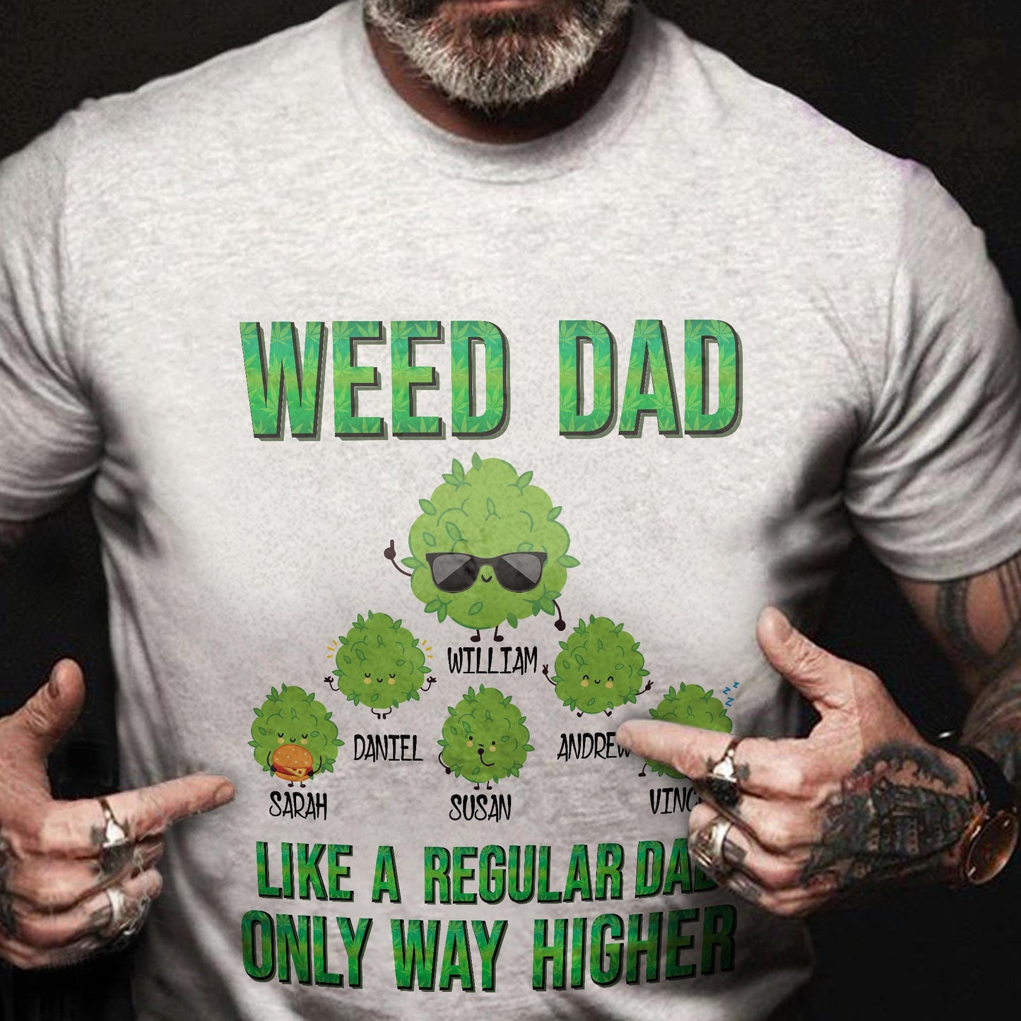 Papa Défoncé - T-shirt et sweat à capuche personnalisés sur le thème du cannabis