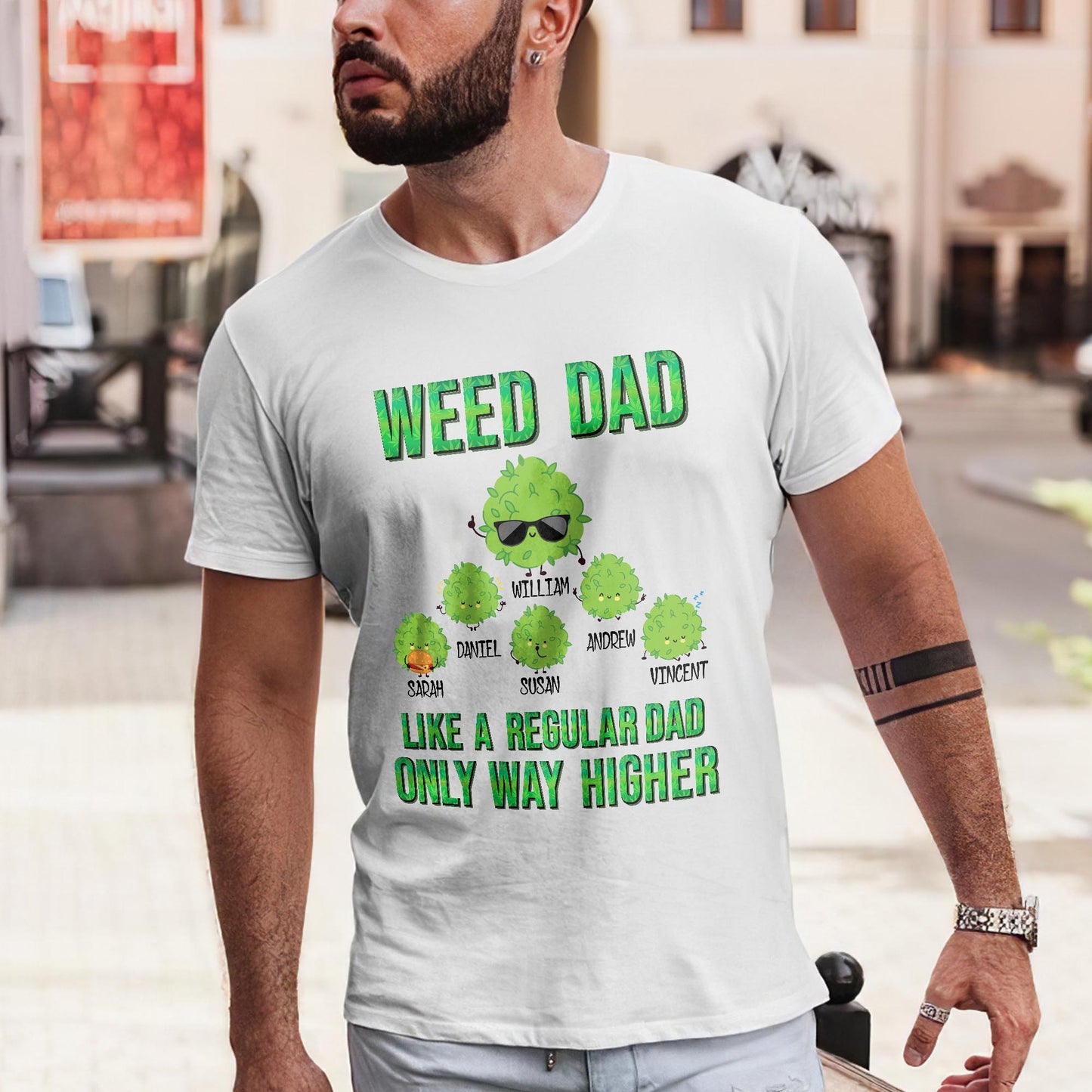 Papa Défoncé - T-shirt et sweat à capuche personnalisés sur le thème du cannabis
