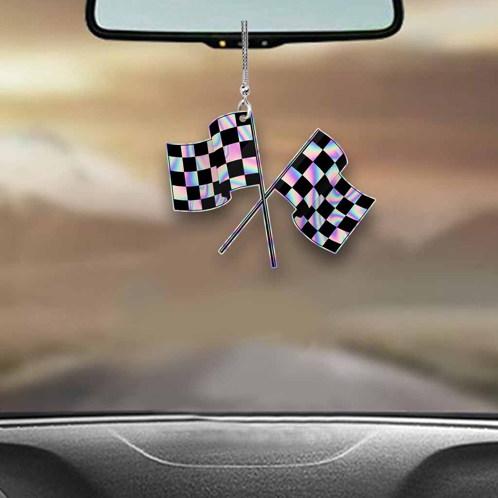 Racing Flag Car Ornament (Printed On Both Sides)