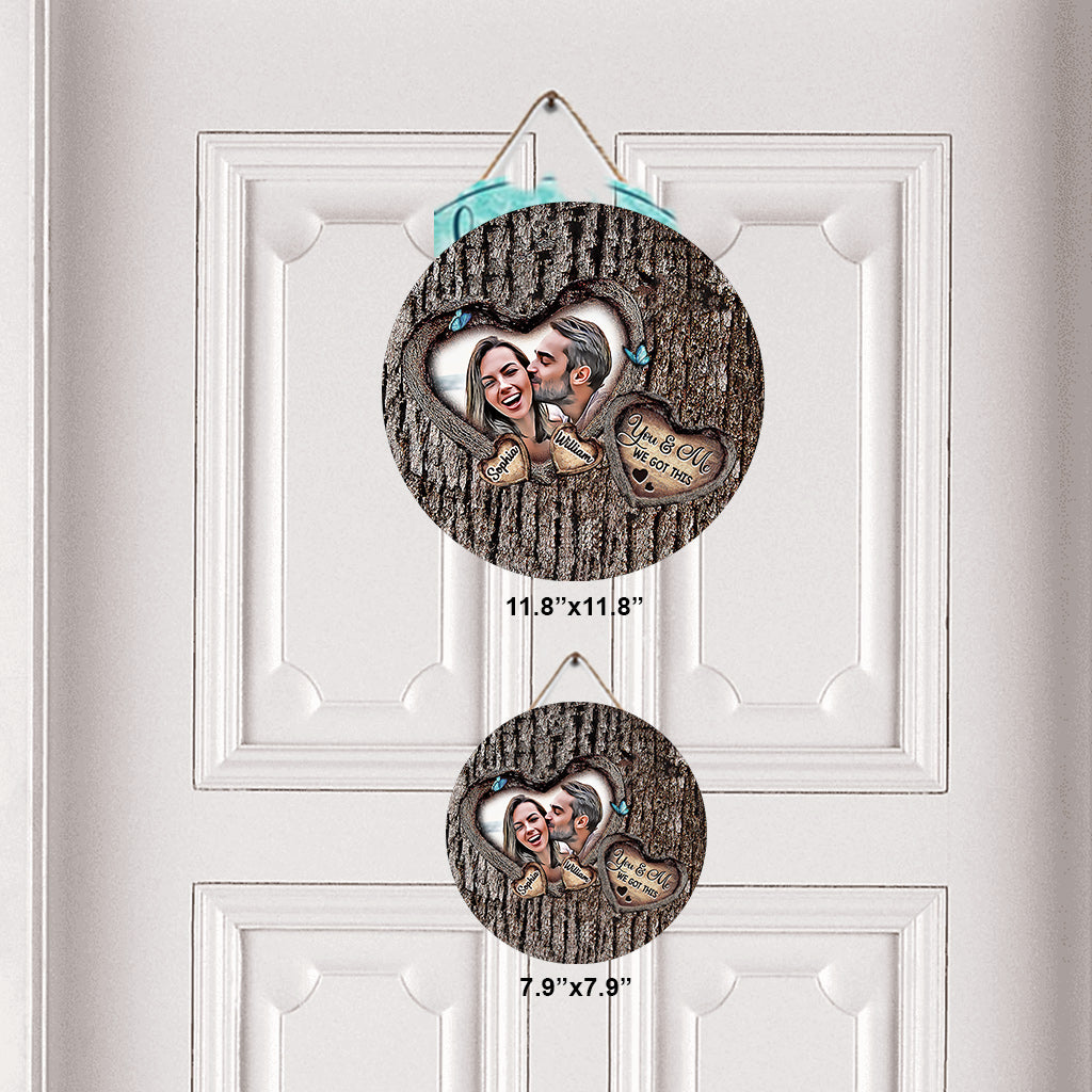 Que Dieu bénisse le chemin semé d'embûches - Panneau rond en bois personnalisé pour couple