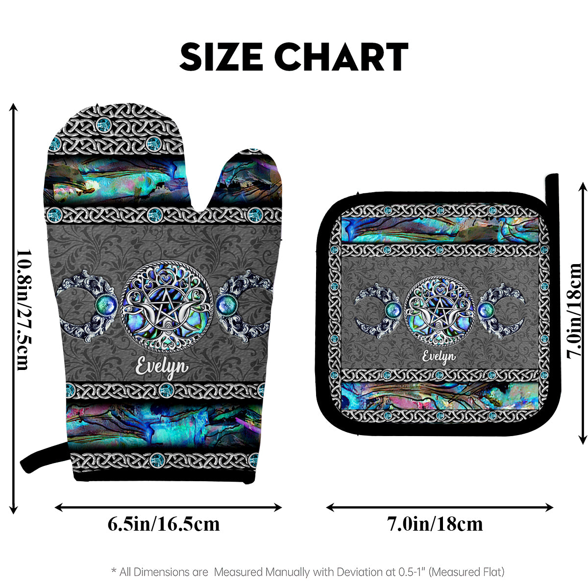 Recherchez la magie au quotidien - Ensemble de gants de cuisine et maniques personnalisés sur le thème des sorcières
