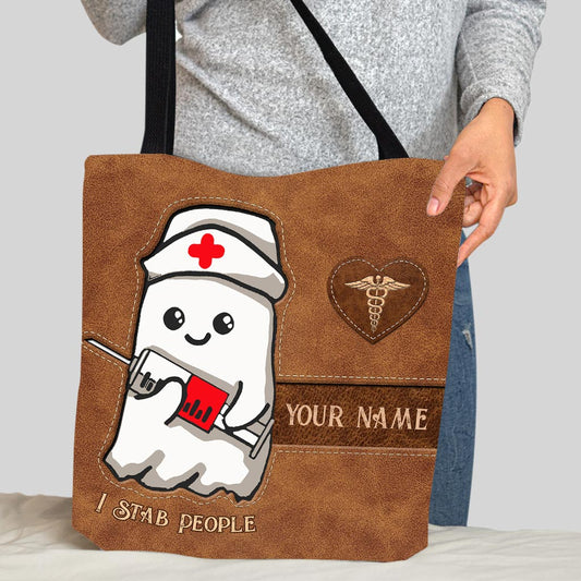 Je poignarde les gens - Sac fourre-tout personnalisé pour infirmière