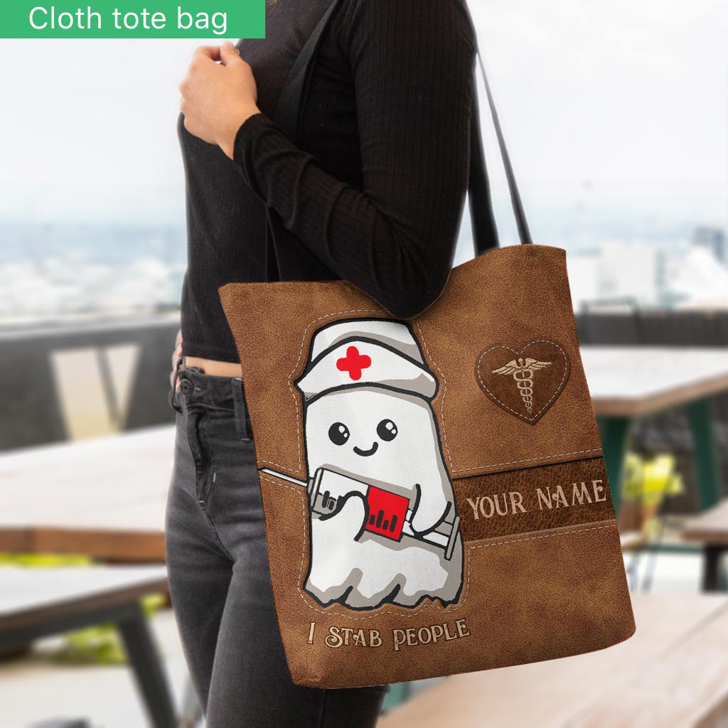 Je poignarde les gens - Sac fourre-tout personnalisé pour infirmière