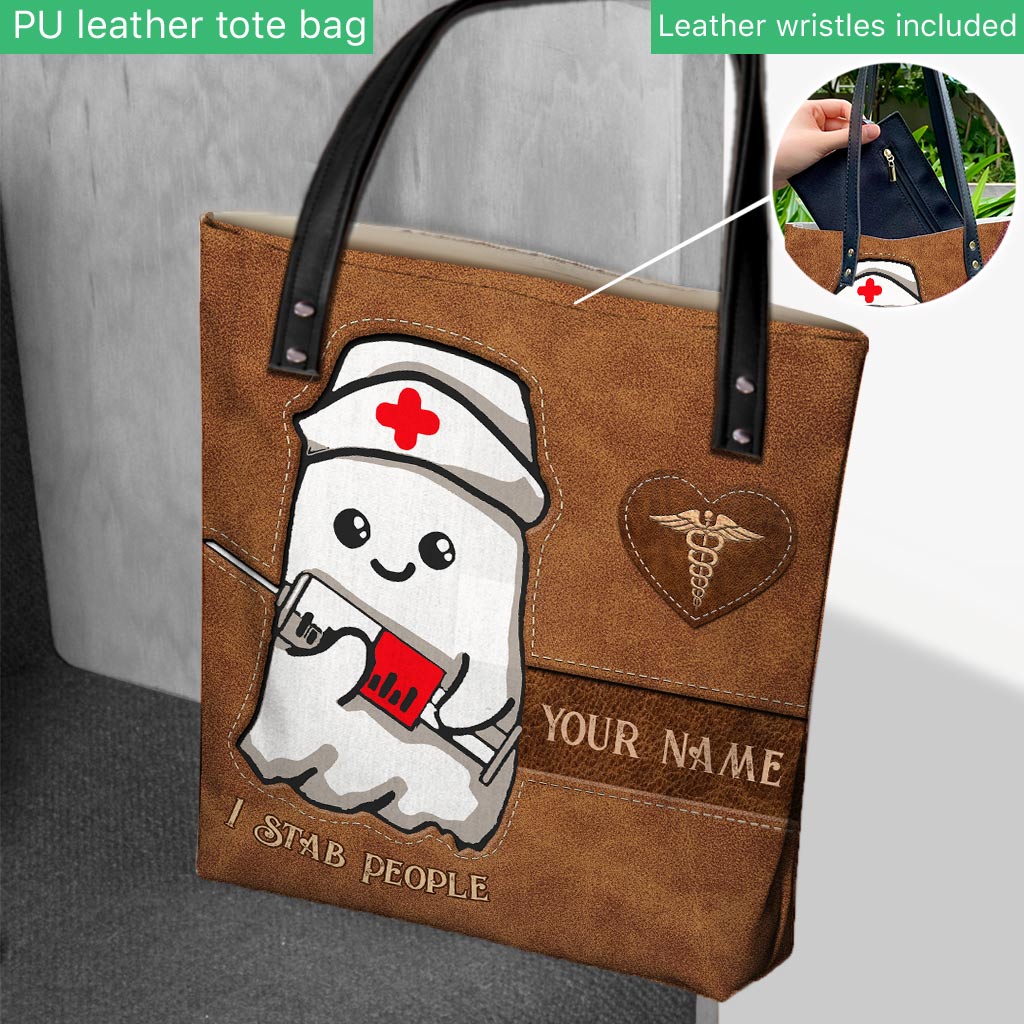 Je poignarde les gens - Sac fourre-tout personnalisé pour infirmière