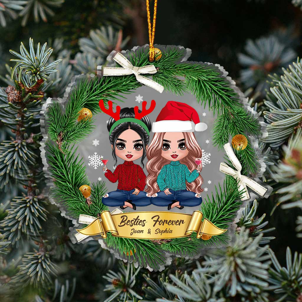 Besties Forever - Personalized Christmas Bestie Transparent Ornament