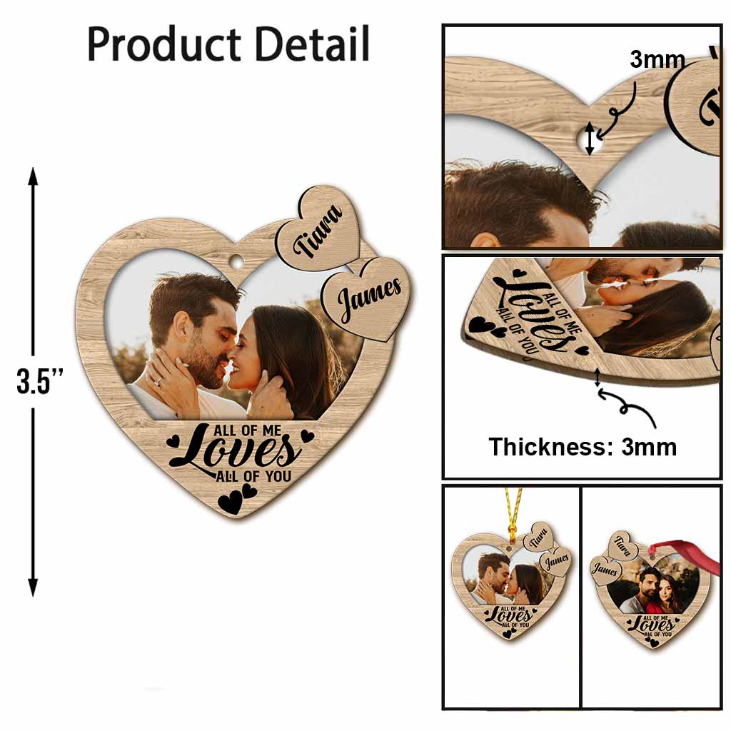 All Of Me Loves All Of You - Personalized Christmas Couple Ornament (Printed On Both Sides)