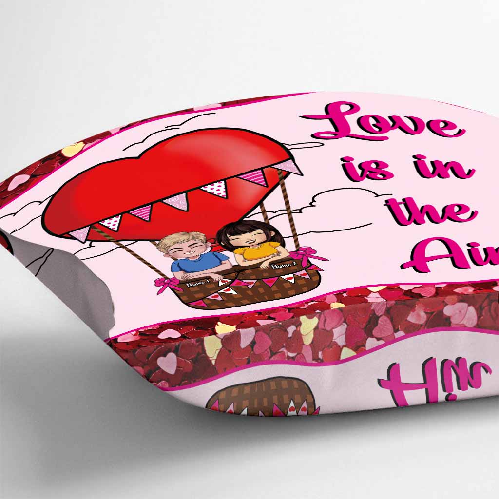L'amour dans l'air - Coussin décoratif personnalisé pour couple
