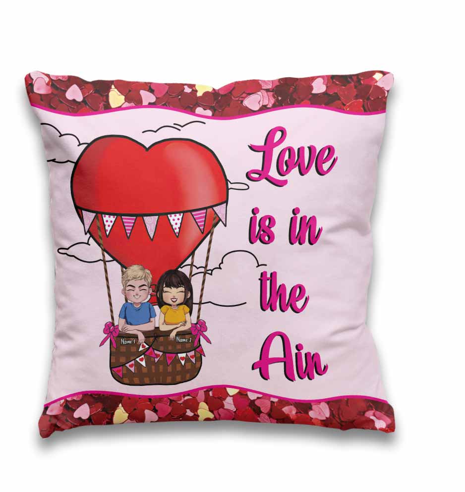L'amour dans l'air - Coussin décoratif personnalisé pour couple