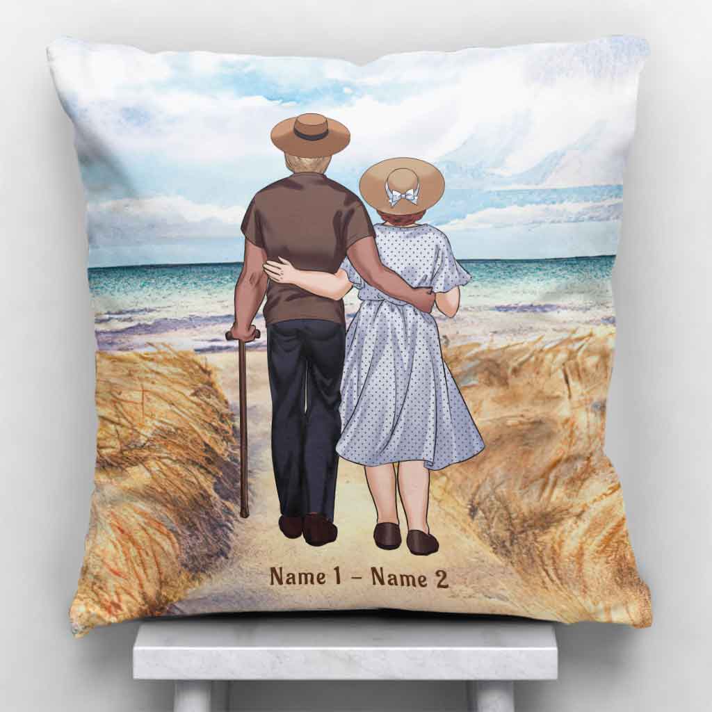 Quand on arrive au bout - Coussin décoratif personnalisé pour couple