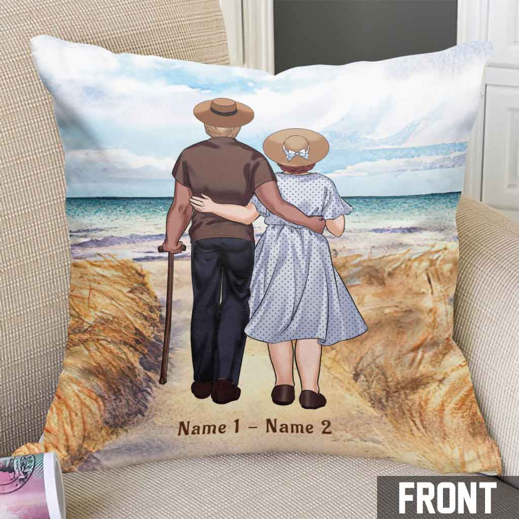 Quand on arrive au bout - Coussin décoratif personnalisé pour couple