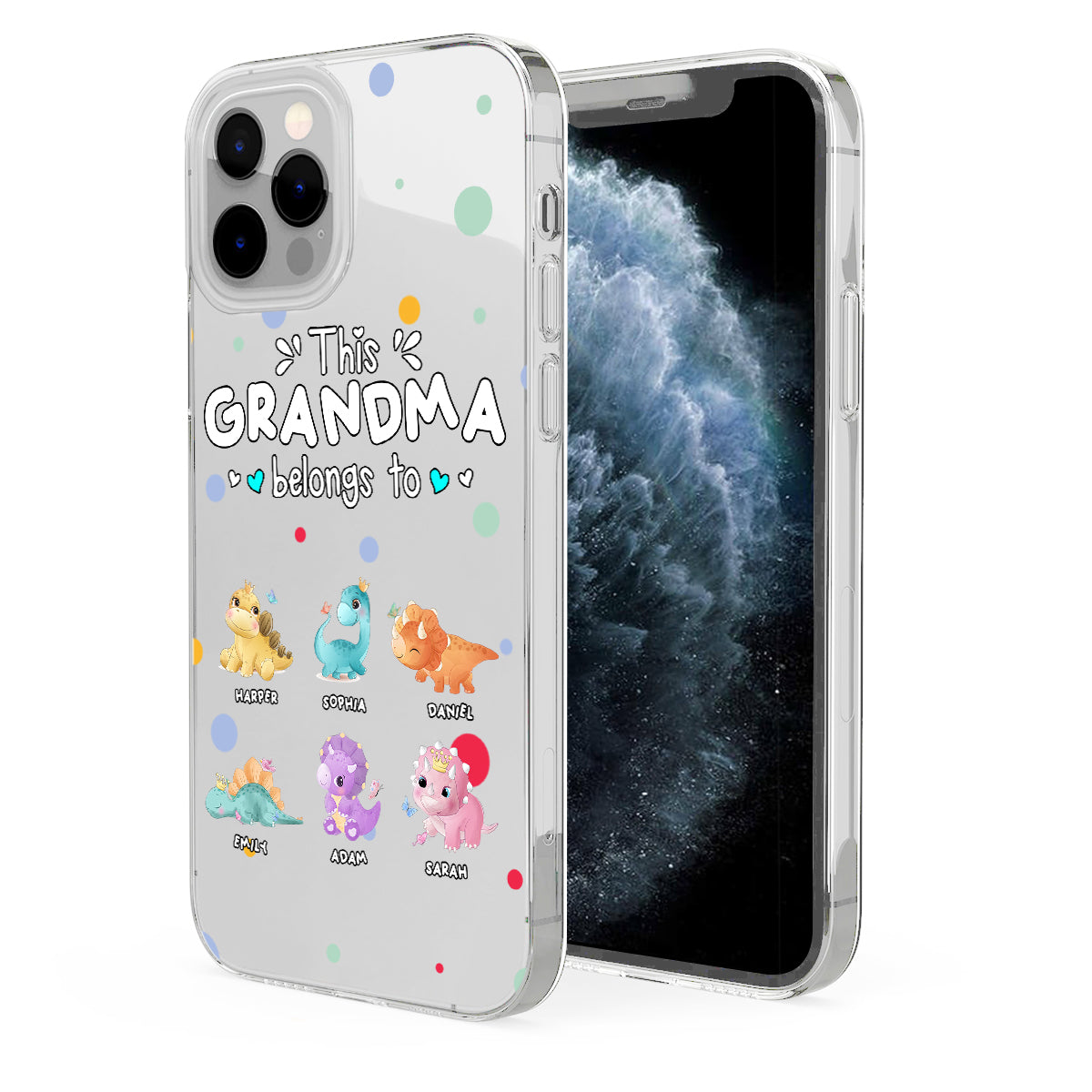 Cette coque de téléphone transparente personnalisée est à la disposition de mamie, tante, oncle, papi, maman, papa. Cadeau idéal pour grand-mère, tante, oncle, maman, papa.