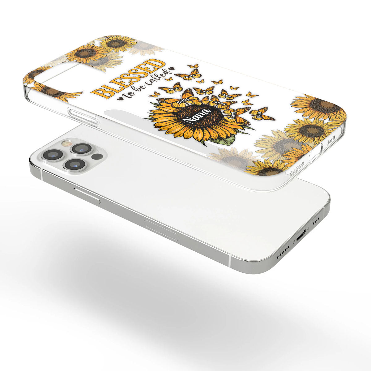 Magnifique tournesol - Cadeau pour grand-mère, maman - Coque de téléphone transparente personnalisée
