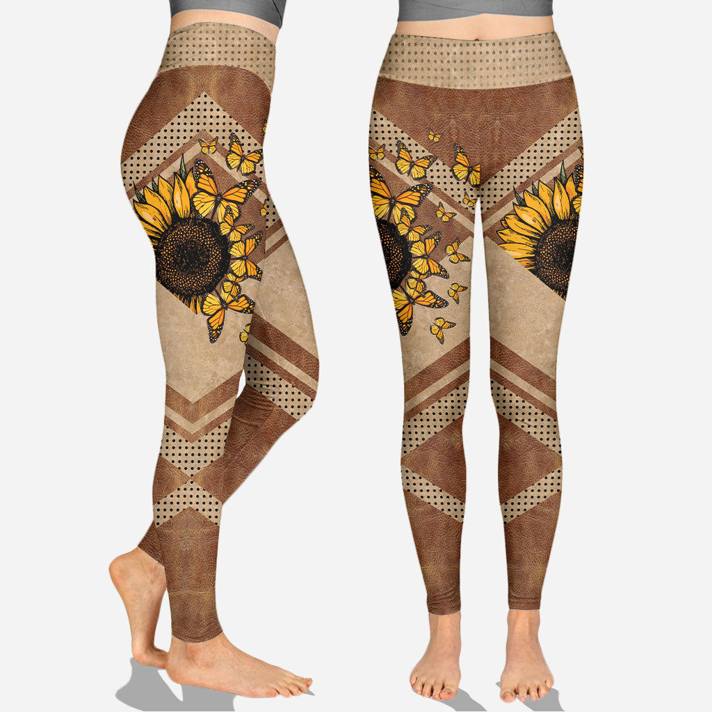 Beautiful Sunflower My Greatest Blessings  - Personalized Grandma Hoodie and Leggings