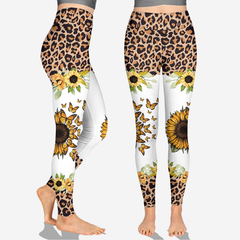 Magnifique léopard tournesol Mon petit rayon de soleil - Sweat à capuche et leggings personnalisés pour grand-mère