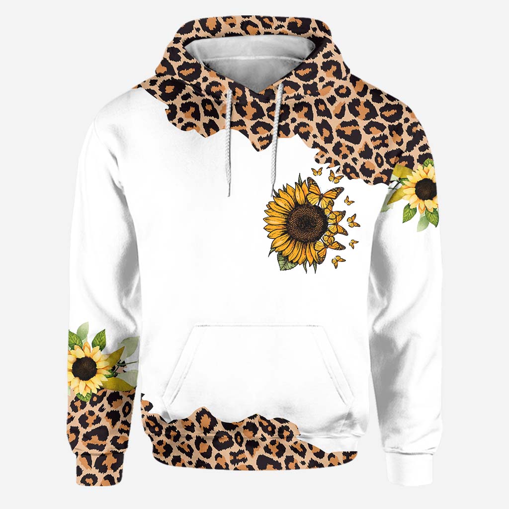 Magnifique léopard tournesol Mon petit rayon de soleil - Sweat à capuche et leggings personnalisés pour grand-mère
