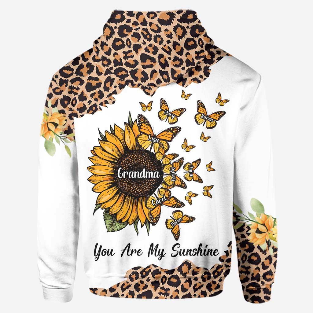 Magnifique léopard tournesol Mon petit rayon de soleil - Sweat à capuche et leggings personnalisés pour grand-mère