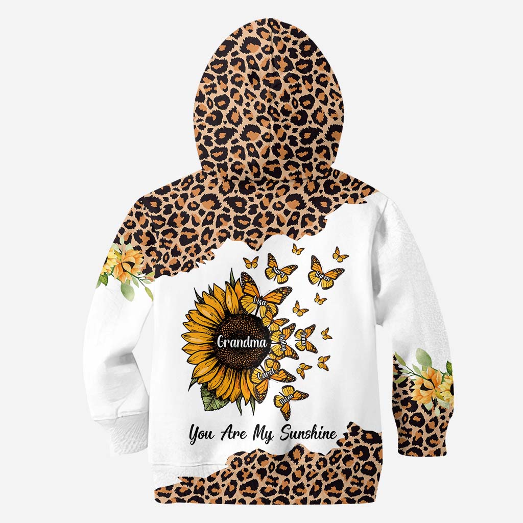 Magnifique léopard tournesol Mon petit rayon de soleil - Sweat à capuche et leggings personnalisés pour grand-mère