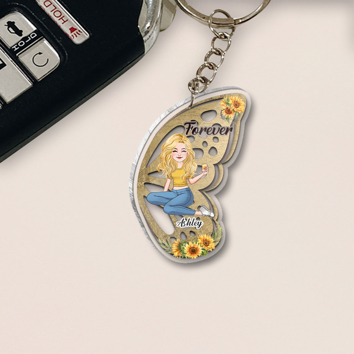 Meilleure amie pour toujours - Porte-clés transparent personnalisé pour meilleure amie