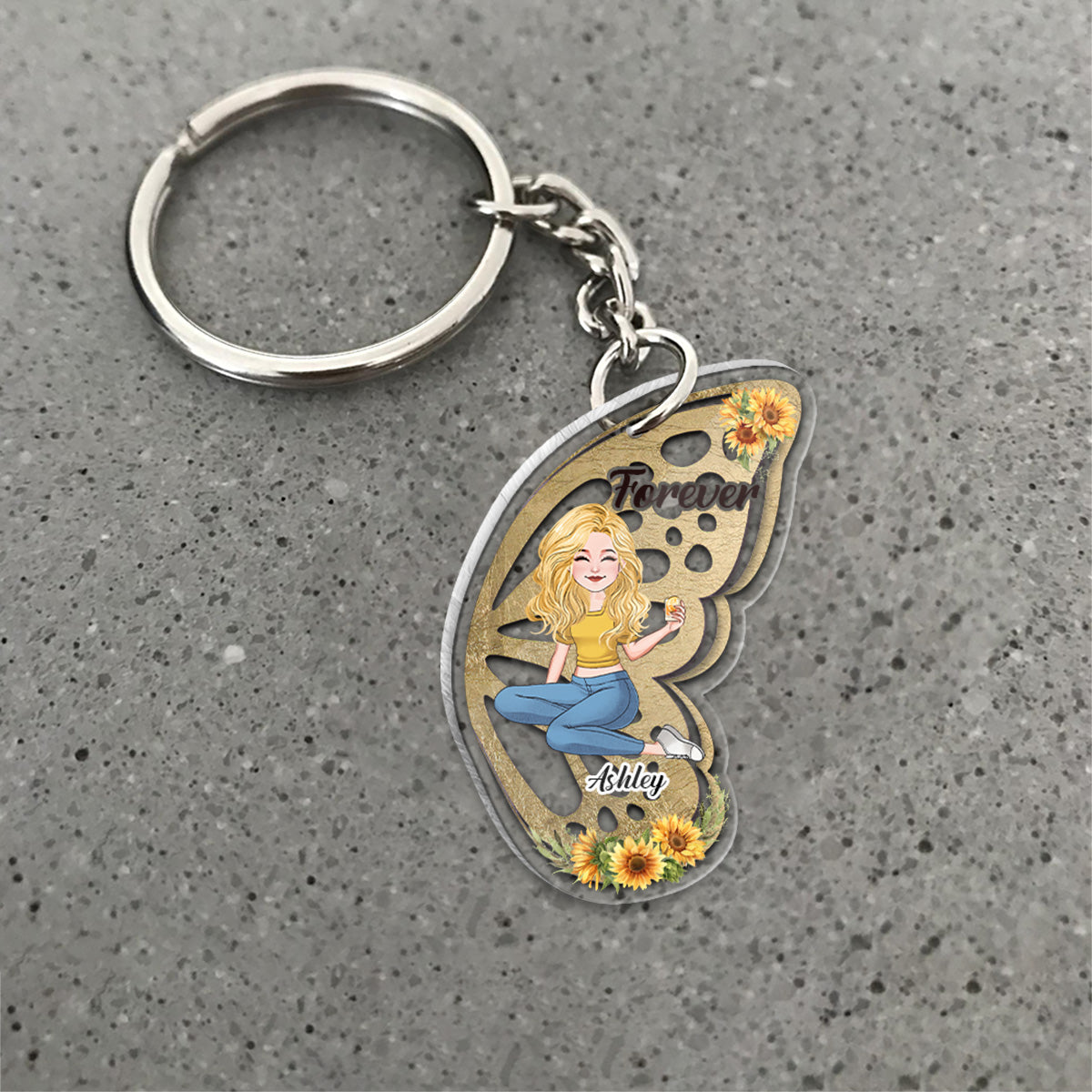 Meilleure amie pour toujours - Porte-clés transparent personnalisé pour meilleure amie