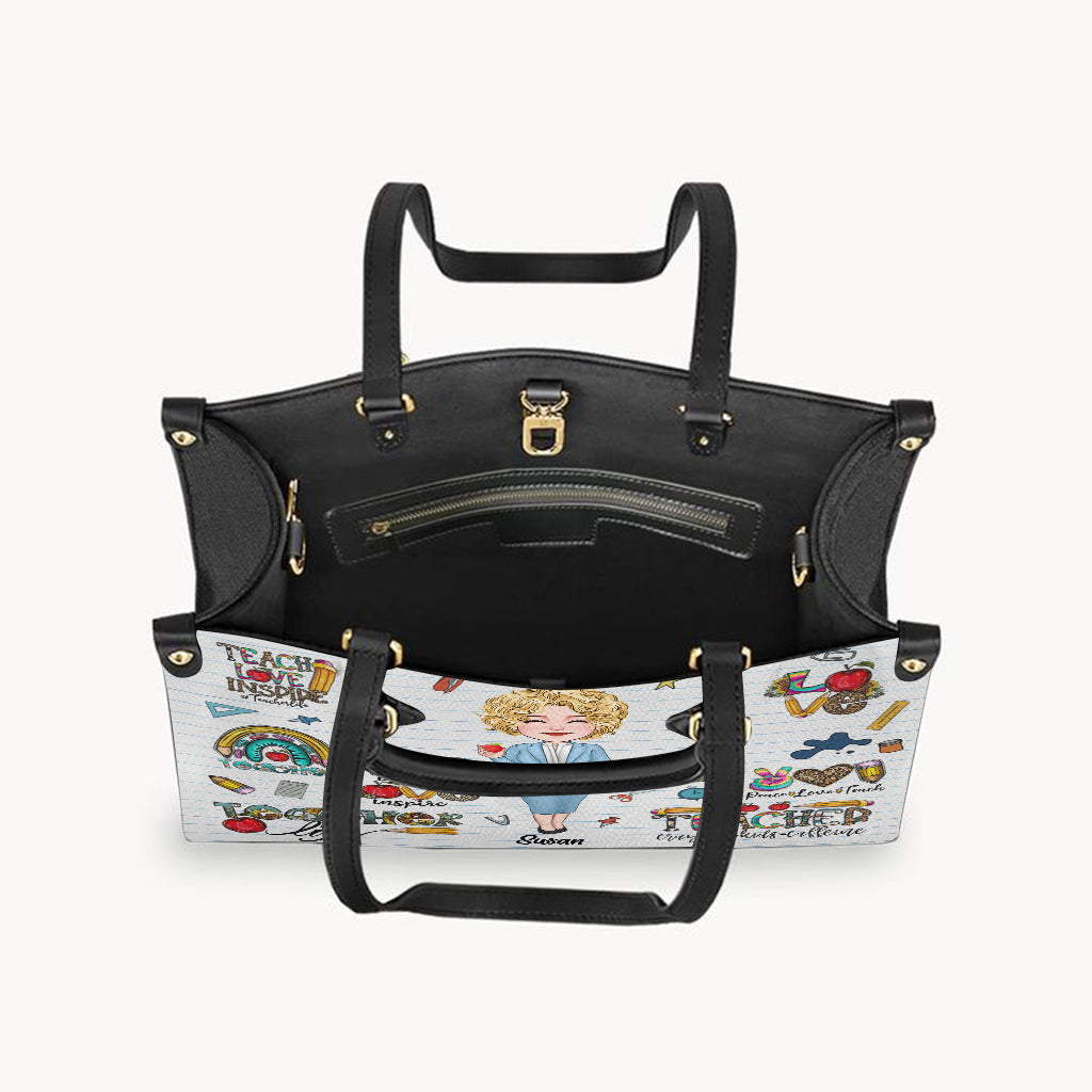 Vie d'enseignant - Sac à main en cuir personnalisé pour enseignant