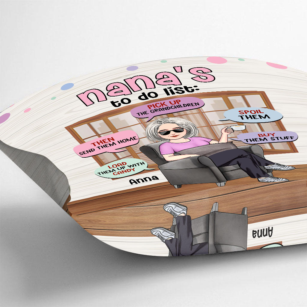 Liste de choses à faire de grand-mère - Coussin décoratif personnalisé pour grand-mère