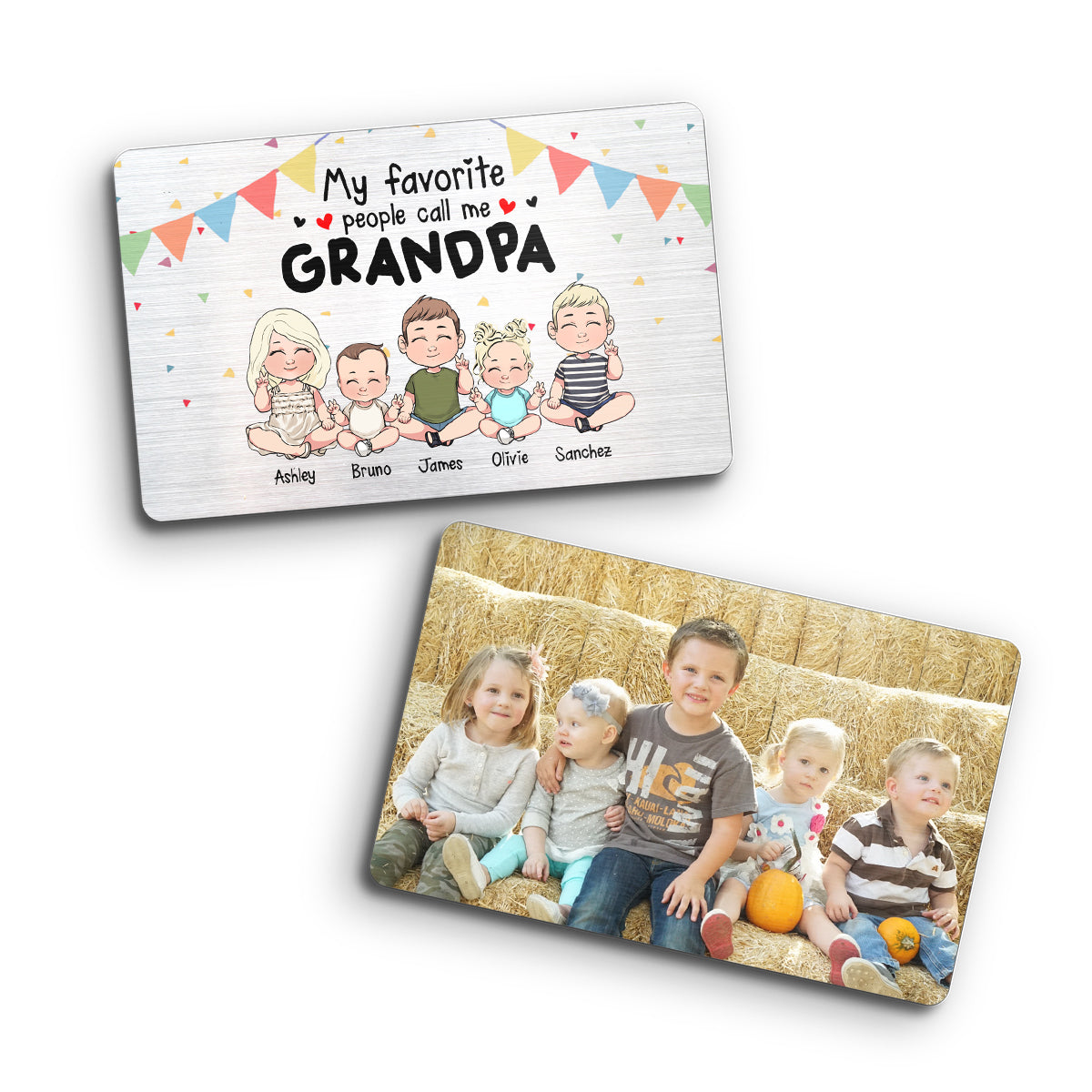 Mes personnes préférées - Cadeau pour grand-père, grand-mère, frère, sœur, maman, papa, oncle, tante - Carte à glisser dans un portefeuille